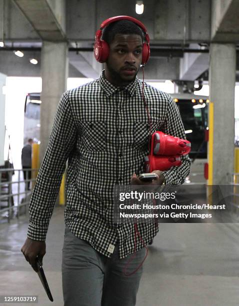 Houston Rockets guard Troy Daniels arrives before game four of the Western Conference Quarterfinals playoffs at the Moda Center Sunday, April 27 in...