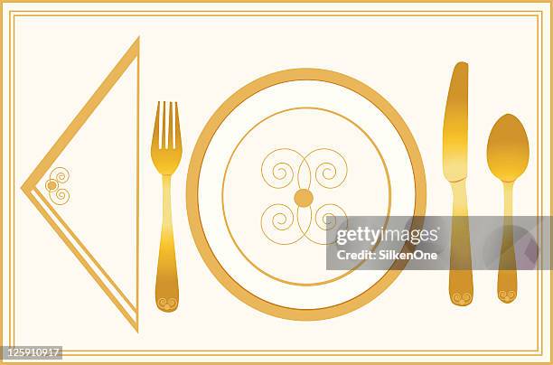 elegant placesetting - place setting stock illustrations