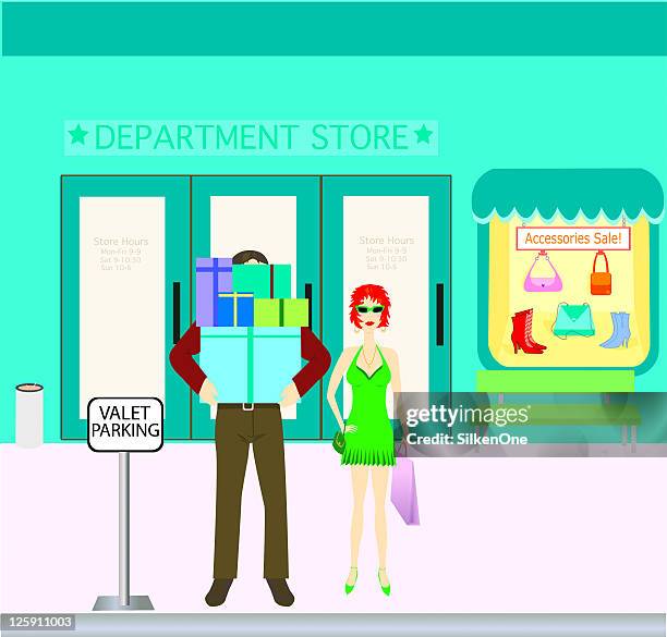 shopping - valet stock illustrations
