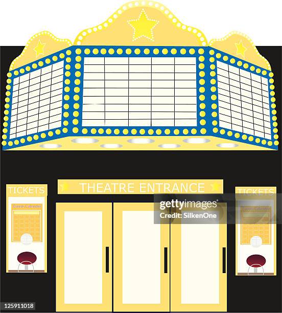 stockillustraties, clipart, cartoons en iconen met theater marquee - theatre building