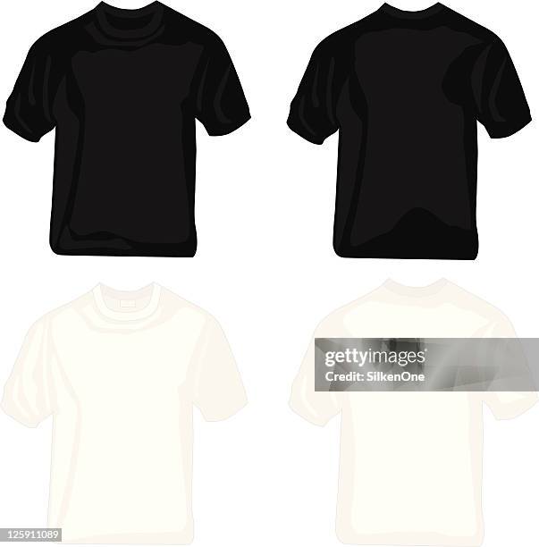 black and white tee shirts - polyester stock illustrations