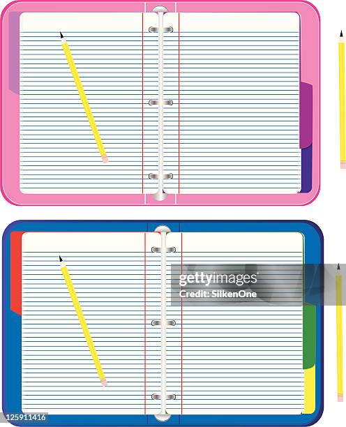 three ring binders - tabbed stock illustrations