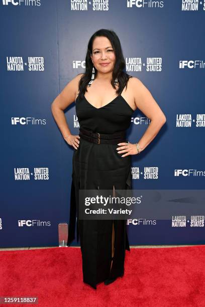 Sarah Eagle Heart at the premiere of "Lakota Nation vs. United States" held at the IFC Center on June 26, 2023 in New York City.