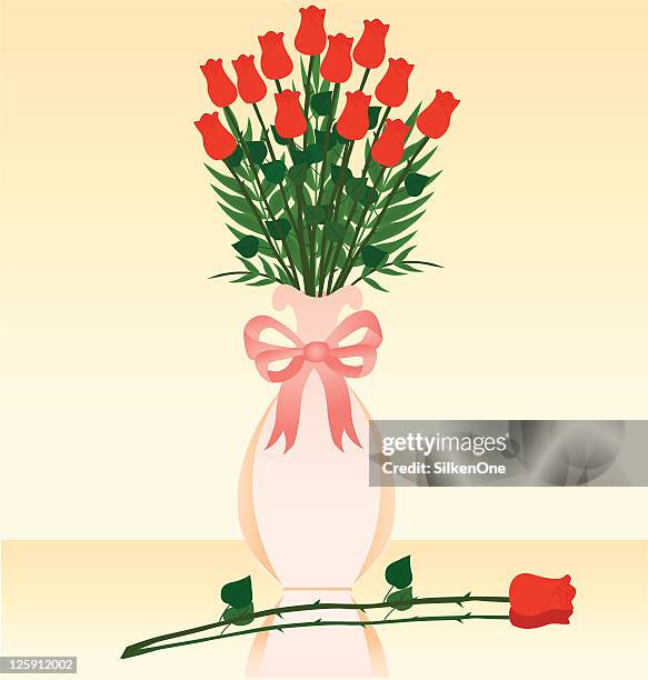 rote rosen - tischdekoration stock-grafiken, -clipart, -cartoons und -symbole