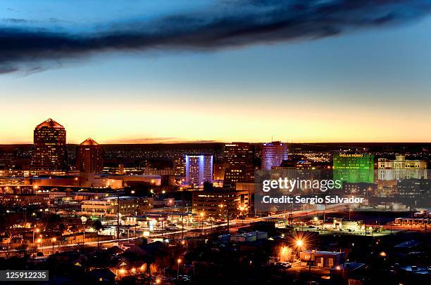 downtown albuquerque skyline - new mexico skyline stock pictures, royalty-free photos & images