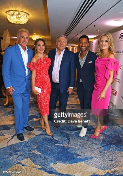 Hilary Jones, Laura Tobin, Ed Balls, Sean Fletcher and Charlotte Hawkins attend the TRIC Awards 2023 at The Grosvenor House Hotel on June 27, 2023 in...