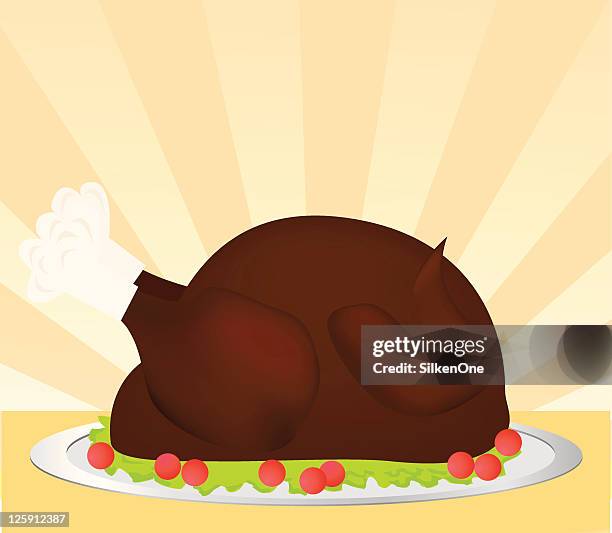 turkey dinner - vegetable tray stock illustrations