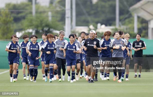 The Japanese women's national football team kicks off their training camp in Chiba, near Tokyo, on June 27 ahead of the FIFA Women's World Cup taking...