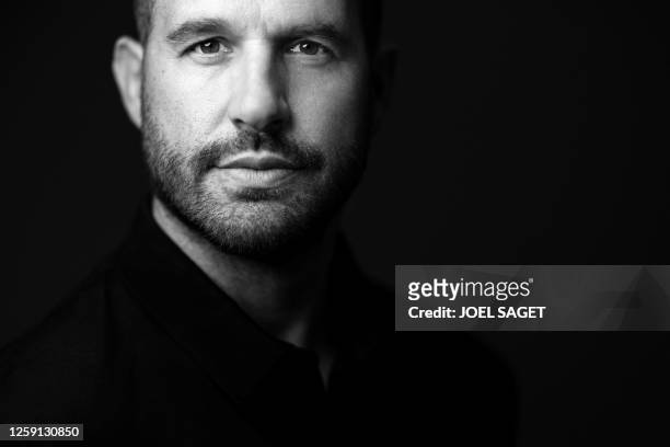 Former French rugby player Frederic Michalak poses during a photo session in Paris, on June 27, 2023.
