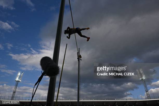 Sweden's Armand Duplantis clears the bar as he competes in the Men's Pole Vault event at the IAAF 2023 Golden Spike Athletics Meeting in Ostrava,...