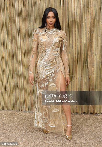 Munroe Bergdorf arrives at The Serpentine Gallery Summer Party 2023 at The Serpentine Gallery on June 27, 2023 in London, England.