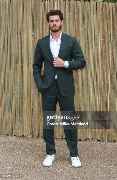 Andrew Garfield arrives at The Serpentine Gallery Summer Party 2023 at The Serpentine Gallery on June 27, 2023 in London, England.