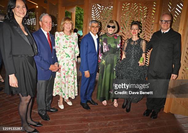 Bettina Korek, Michael Bloomberg, Emma Soames, Mayor of London Sadiq Khan, Dame Anna Wintour, Lina Ghotmeh and Hans-Ulrich Obrist attend The...