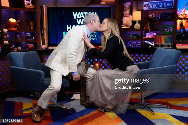 Episode 20110 -- Pictured: Andy Cohen, Jennifer Lawrence --