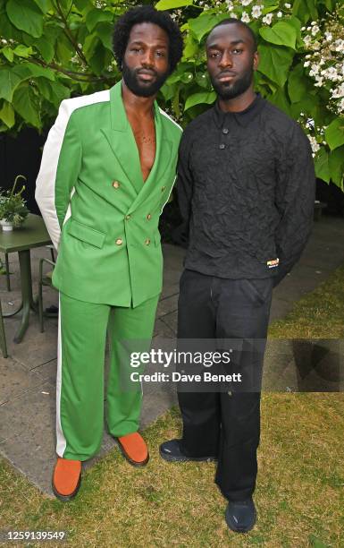 Sope Dirisu and Spencer Badu attend The Serpentine Summer Party 2023 at The Serpentine Gallery on June 27, 2023 in London, England.