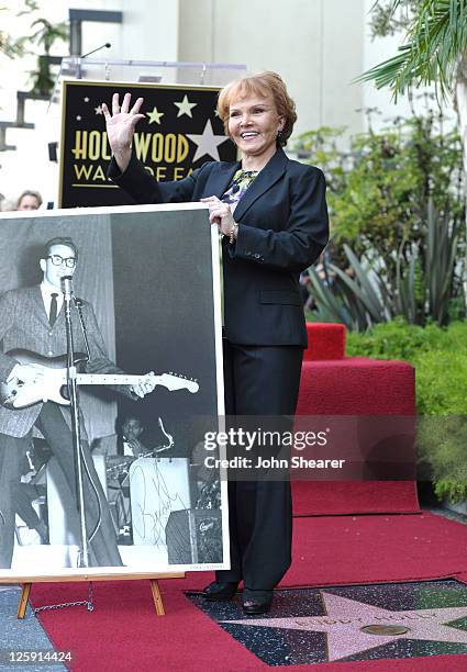 Maria Elena Holly attends a ceremony honoring Buddy Holly with the 2447th Star on the Hollywood Walk of Fame on September 7, 2011 in Hollywood,...