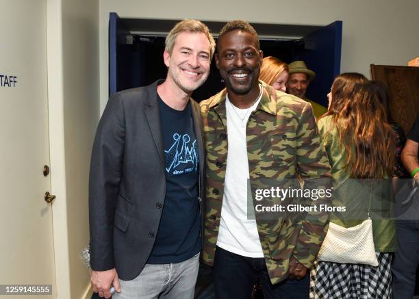 Mark Duplass and Sterling K. Brown at the premiere of "Biosphere" held at Vidiots Eagle Theater on June 27, 2023 in Los Angeles, California.