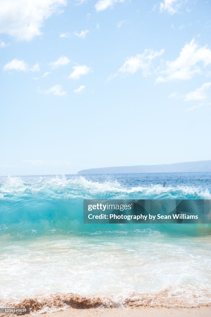 Big Beach sand and waves in Maui