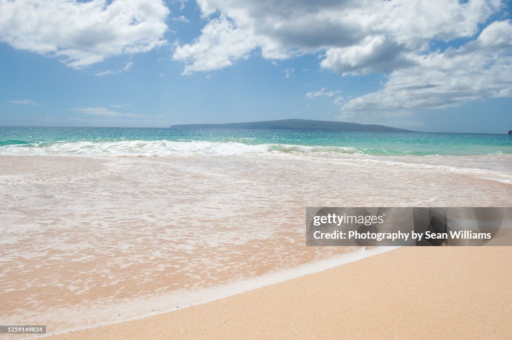 Big Beach sand and waves in Maui