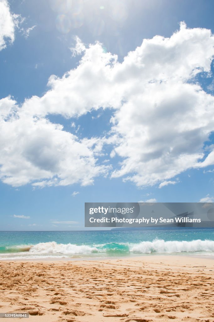 Big Beach sand and waves in Maui