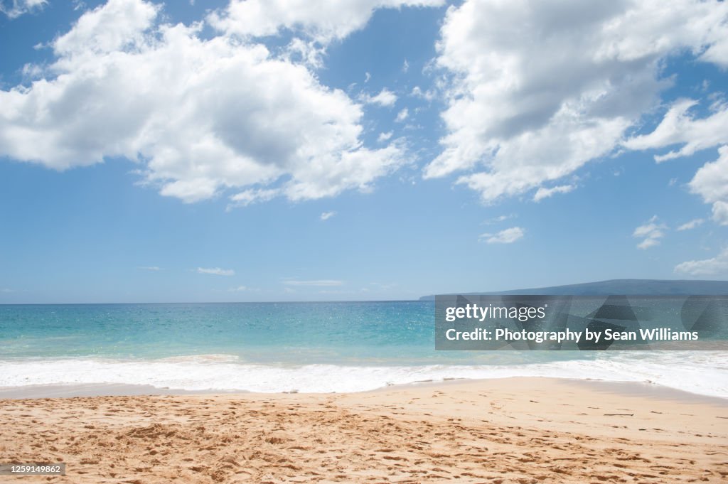 Big Beach sand and waves in Maui