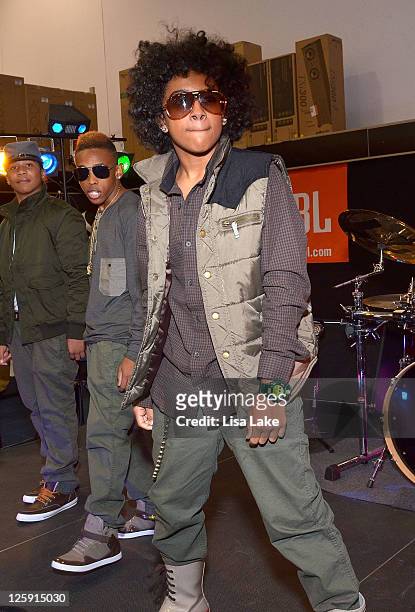 Recording artists Roc Royal, Prodigy and Princeton perform for fans at the celebration for Mindless Behavior's Girl album release with an in-store...