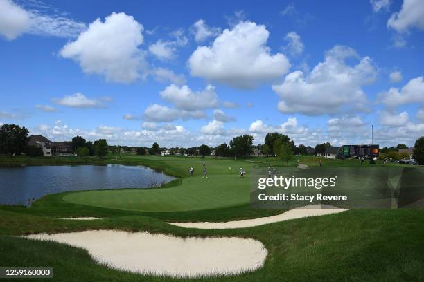 General view of the ninth green during the final round of the 3M Open on July 26, 2020 at TPC Twin Cities in Blaine, Minnesota.