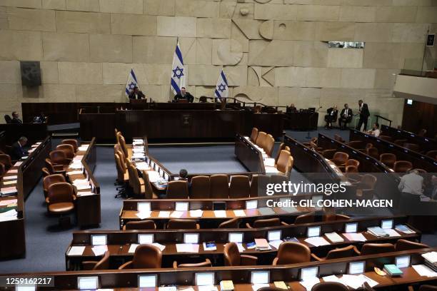 Members of the Israeli parliament meet in Jerusalem on June 28, 2023.