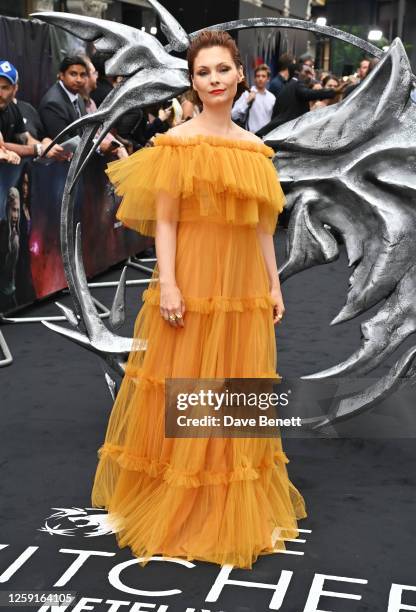 MyAnna Buring attends the UK Premiere of "The Witcher" Season 3 at Outernet London on June 28, 2023 in London, England.