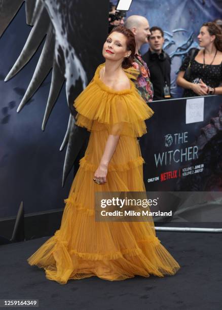 Myanna Buring attends "The Witcher" Season 3 UK Premiere at The Now Building at Outernet London on June 28, 2023 in London, England.