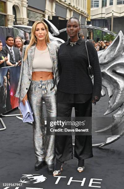 Laura Pradelska and Ariish Wol attend the UK Premiere of "The Witcher" Season 3 at Outernet London on June 28, 2023 in London, England.