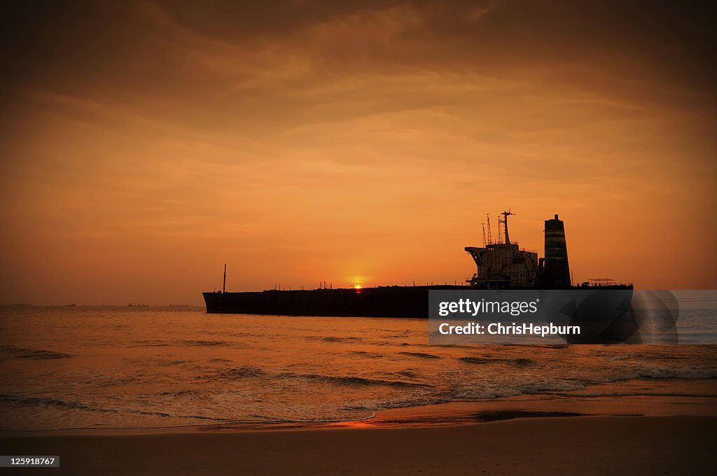 Beached Ship, Goa India