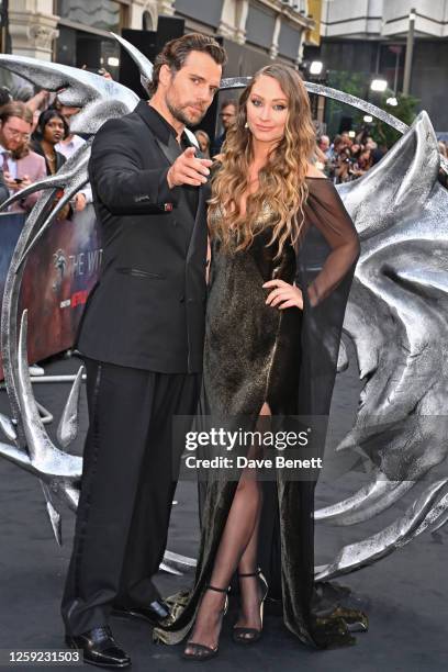 Henry Cavill and Natalie Viscuso attend the UK Premiere of "The Witcher" Season 3 at Outernet London on June 28, 2023 in London, England.