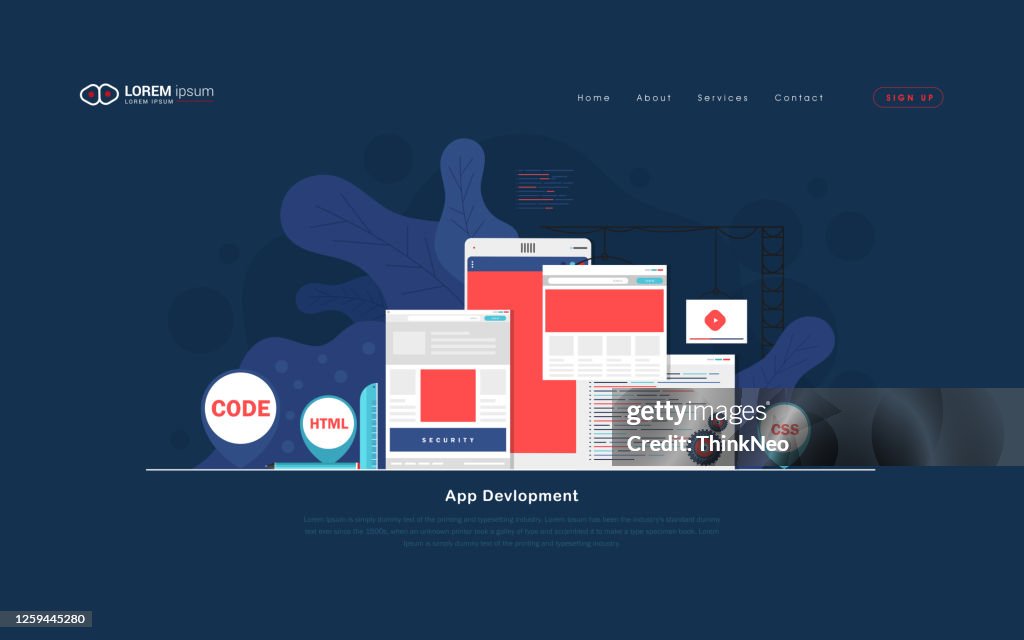 Software App Design and Development stock illustration