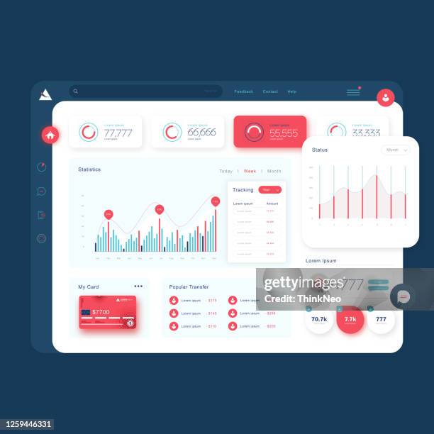 ilustraciones, imágenes clip art, dibujos animados e iconos de stock de comercio de mercado. opción binaria. plataforma de trading, cuenta. - panel de indicadores medios visuales
