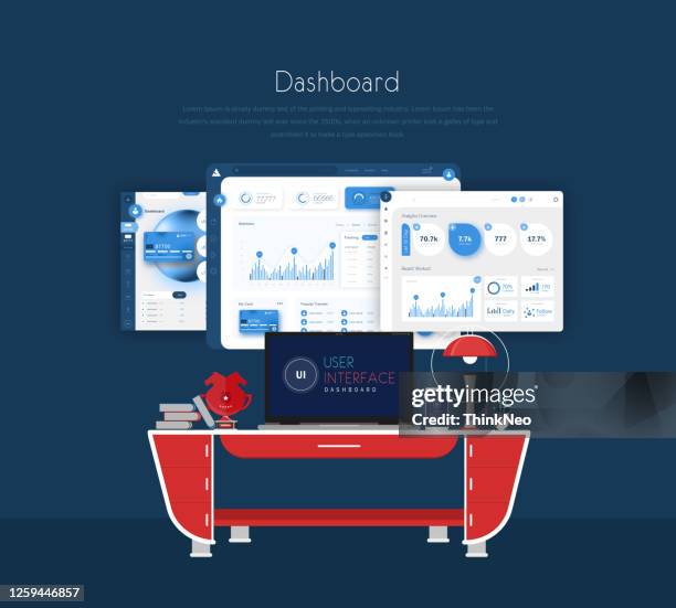 Dashboard Admin Panel Vector Design Template With Infographic Elements ...