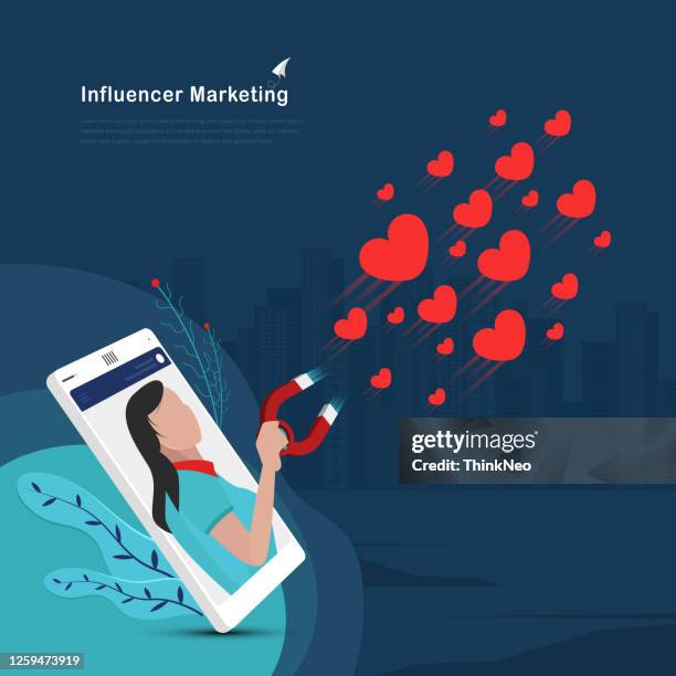 social concept. attracting hearts stock illustration - attract customer stock illustrations