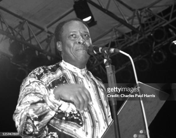 Songwriter and musician David Porter receives an award for services to Soul music at the Porretta Soul Festival on July 23, 1995 in Porretta Terme,...