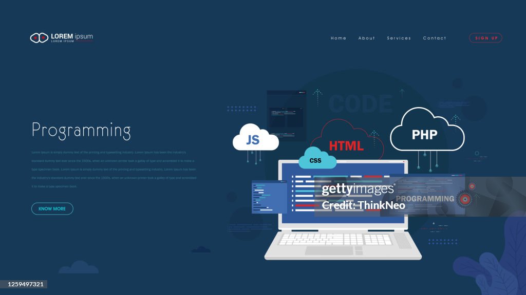 Software Web Development Programming Concept Abstract Programming ...
