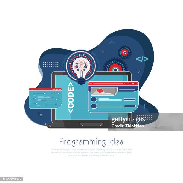 website, app design development. technology software, code. programming, ui, ux concept. - computer programmer white background stock illustrations