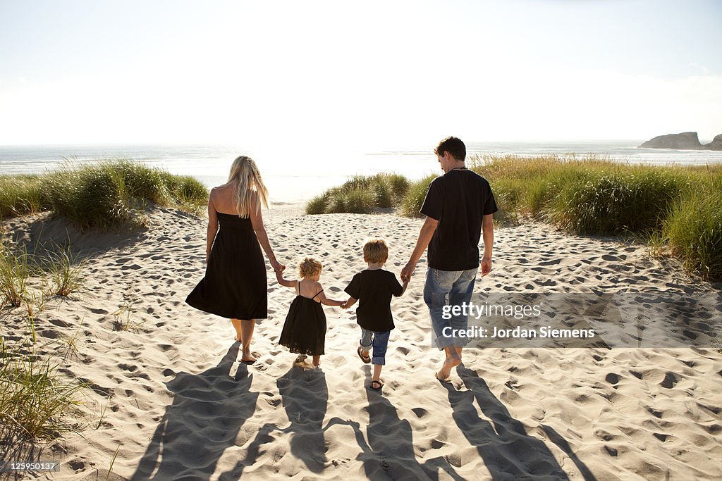 Family on vacation at the ocean.