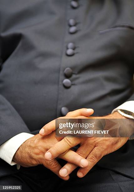 ETimor-politics-vote-security,INTERVIEW Photo shows the hands of East Timor President Jose Ramos-Horta during an interview with AFP in Hong Kong on...
