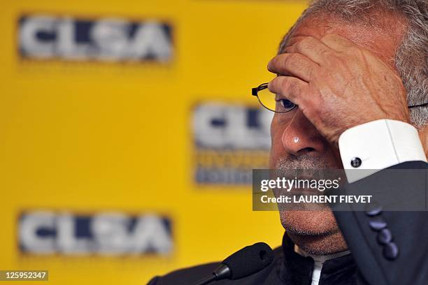 ETimor-politics-vote-security,INTERVIEW East Timor President Jose Ramos-Horta reacts to a journalist's question during a press conference in Hong...