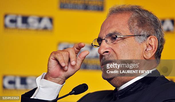 ETimor-politics-vote-security,INTERVIEW East Timor President Jose Ramos-Horta gestures during a press conference in Hong Kong on September 22, 2011....