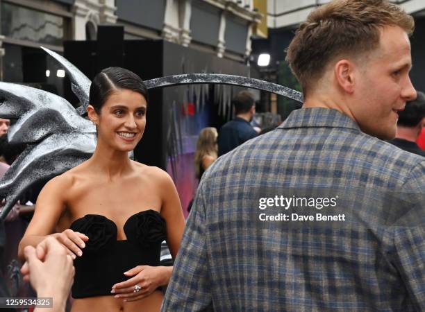 Anya Chalotra and Josh Dylan attend the UK Premiere of "The Witcher" Season 3 at Outernet London on June 28, 2023 in London, England.