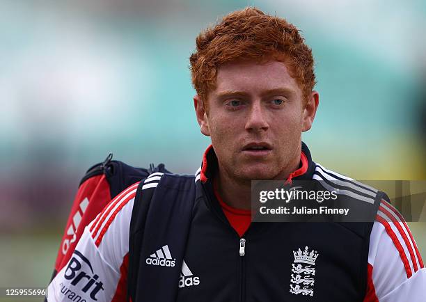 Jonathan Bairstow of England looks on during England and West Indies nets session at The Kia Oval on September 22, 2011 in London, England.