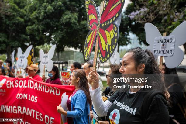 Los Angeles, CA Mayra Dalbis, right, participates in a press conference near Los Angeles City Hall on Wednesday, June 28 in Los Angeles, CA. Los...