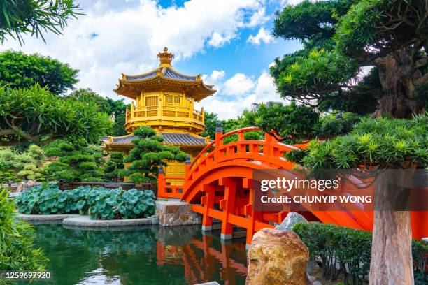 chi lin nunnery is a large buddhist temple complex located in diamond hill, kowloon, hong kong. - tang dynasty stock pictures, royalty-free photos & images