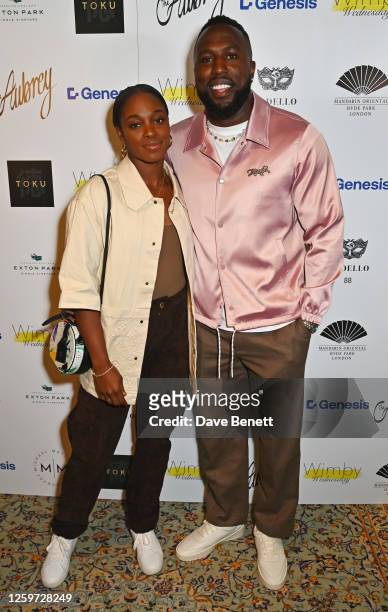 American tennis player Sloane Stephens and American soccer player Jozy Altidore attend Wimby Wednesday hosted by The Aubrey at Mandarin Oriental Hyde...