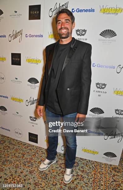 French tennis player Jérémy Chardy attends Wimby Wednesday hosted by The Aubrey at Mandarin Oriental Hyde Park on June 28, 2023 in London, England.